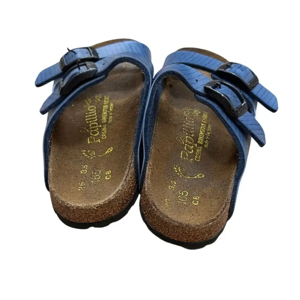 Papillio Birkenstock Arizona Kids Double Strap Sandals Blue Toddler Size 8